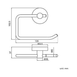 Havendro Toilet Roll Holder Wall Mounted Round Toilet Tissue in Silver - thumbnail 2