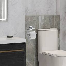 Havendro Toilet Roll Holder Wall Mounted Round Toilet Tissue in Silver - thumbnail 5