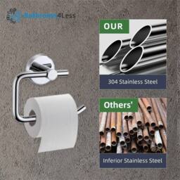Havendro Toilet Roll Holder Wall Mounted Round Toilet Tissue in Silver - thumbnail 4