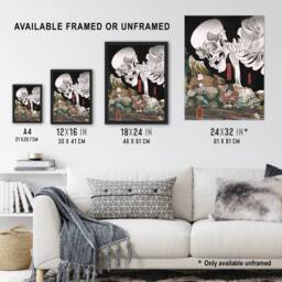 "Artery8 Mitsukuni Defying the Skeleton Specter Kuniyoshi Framed Wall Art Print - Size: W12"" x H16""" - thumbnail 3