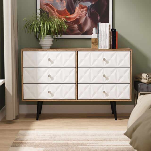 Ready Assembled 2 U Toledo 6 Drawer Wide Chest (Ready Assembled) in Dark Brown - image 1