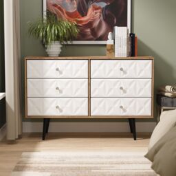 Ready Assembled 2 U Toledo 6 Drawer Wide Chest (Ready Assembled) in Dark Brown - thumbnail 1