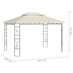 Berkfield Home Gazebo 4x3x2.7 m Cream 160 g/m ² in Beige - thumbnail 6