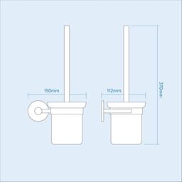 Nes Home Round Style Brass Wall Mounted Round Bathroom Toilet Brush Holder Chrome in Silver - thumbnail 2