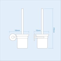 Nes Home Round Style Brass Wall Mounted Round Bathroom Toilet Brush Holder Chrome in Silver - thumbnail 3