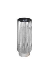 KDMD Silver Tonal Ribbed Cylinder Vase 40cm