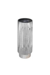 KDMD Silver Tonal Ribbed Cylinder Vase 40cm - thumbnail 2