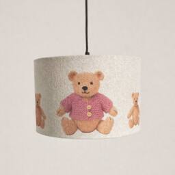 CGC Lighting Blake 45cm Large Oatmeal Linen Pink Teddy Bear Children's Lamp Shade in Natural - thumbnail 7