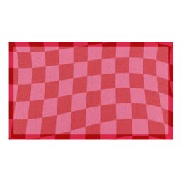 Artsy Mats Fuchsia Wavy Checkerboard Indoor & Outdoor Doormat - 70x40cm in Red - Size: 40 cm x 70 cm - thumbnail 2