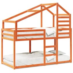 Berkfield Home Bunk Bed without Mattress Wax Brown 80x200 cm Solid Wood Pine - thumbnail 2