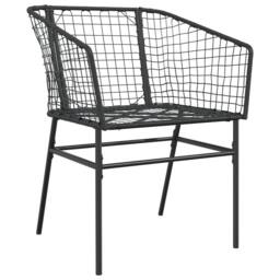 Berkfield Home Set of 4 Black PE rattan, powder-coated steel 6-Seater - thumbnail 6