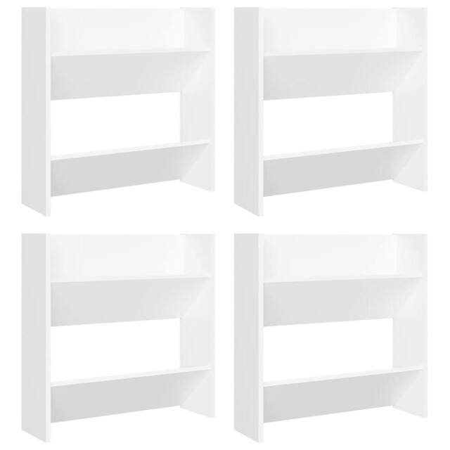 Berkfield Home Wall Shoe Cabinets 4 pcs White 60x18x60 cm Engineered Wood - Size: 60 x 18 x 60 cm - image 1