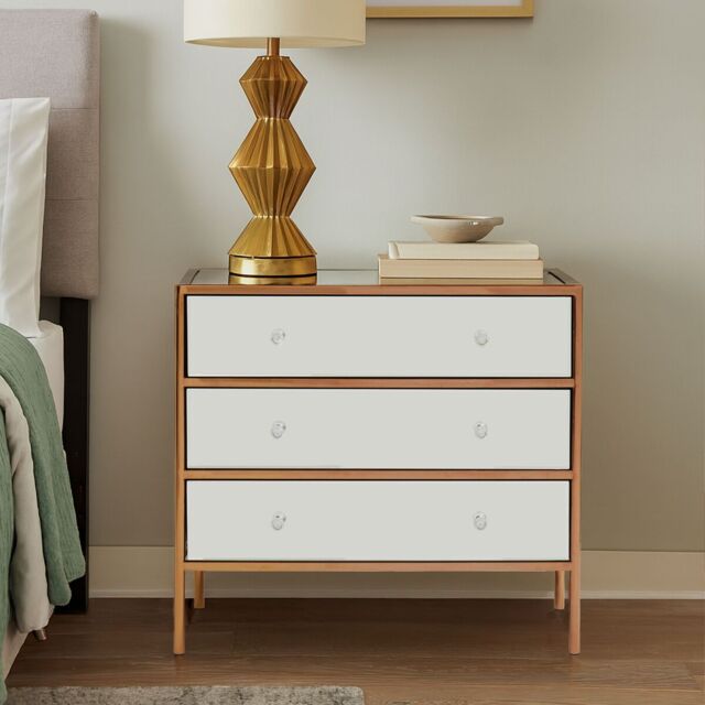 Orsina Stylish 3 Drawer Chest, Functional Design Sturdy Chest For Hallway, Tall 3 Drawer Chest, Delivered Fully Assembled in Cream - image 1