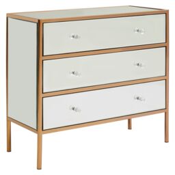 Orsina Stylish 3 Drawer Chest, Functional Design Sturdy Chest For Hallway, Tall 3 Drawer Chest, Delivered Fully Assembled in Cream - thumbnail 2