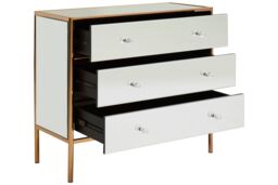 Orsina Stylish 3 Drawer Chest, Functional Design Sturdy Chest For Hallway, Tall 3 Drawer Chest, Delivered Fully Assembled in Cream - thumbnail 5