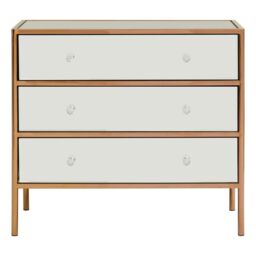 Orsina Stylish 3 Drawer Chest, Functional Design Sturdy Chest For Hallway, Tall 3 Drawer Chest, Delivered Fully Assembled in Cream - thumbnail 6
