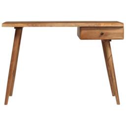Berkfield Home Durable Writing Table Solid Acacia Wood 110x50x76 cm in Brown - Size: 110 x 50 x 76 cm - thumbnail 3