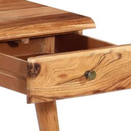 Berkfield Home Durable Writing Table Solid Acacia Wood 110x50x76 cm in Brown - Size: 110 x 50 x 76 cm - thumbnail 8