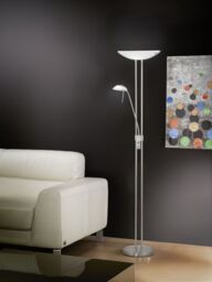 Loops Floor Lamp Light Satin Nickel Shade White Satin Glass Bulb R7S G9 1x230W 1x33W in Metallics - thumbnail 3