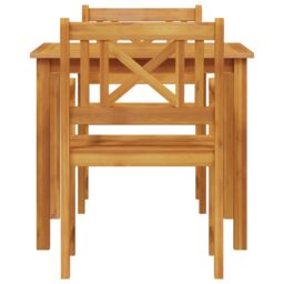 Berkfield Home 3 Piece Garden Dining Set Solid Wood Acacia in Brown - thumbnail 7