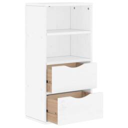 Berkfield Home Side Cabinet with Drawers ODDA White 40x24x79 cm Solid Wood Pine - Size: 40 x 24 x 79 cm - thumbnail 5