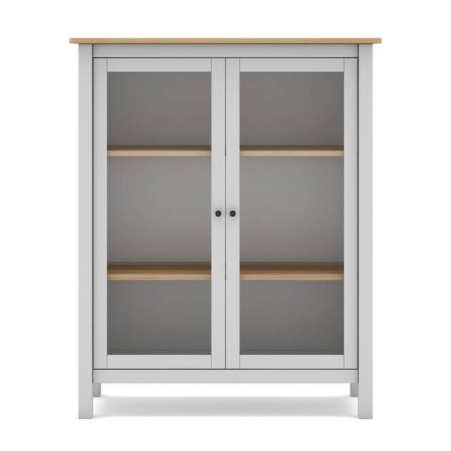 CALICOSY Misti 2-Door Display Cabinet W90 X H110 Cm in White - image 1