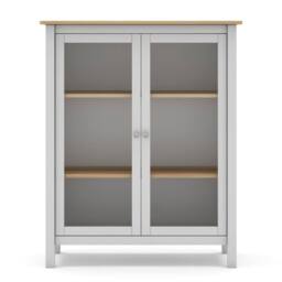 CALICOSY Misti 2-Door Display Cabinet W90 X H110 Cm in White - thumbnail 8