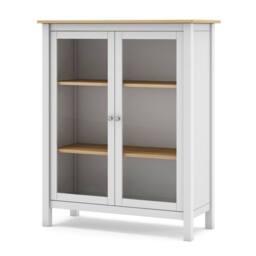 CALICOSY Misti 2-Door Display Cabinet W90 X H110 Cm in White - thumbnail 6