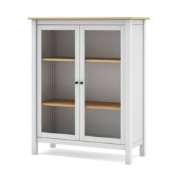 CALICOSY Misti 2-Door Display Cabinet W90 X H110 Cm in White - thumbnail 3