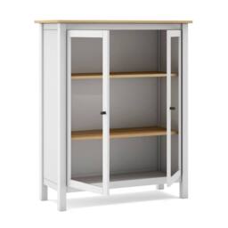 CALICOSY Misti 2-Door Display Cabinet W90 X H110 Cm in White - thumbnail 4