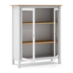 CALICOSY Misti 2-Door Display Cabinet W90 X H110 Cm in White - thumbnail 9