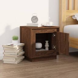 Berkfield Home Modern Bedside Cabinet Brown Oak 44x35x45 cm Engineered Wood - Size: 44 x 35 x 45 cm - thumbnail 1