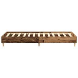 Berkfield Home Bed Frame No Mattress Old Wood 75x190 cm Small Single Engineered Wood in Brown - thumbnail 6