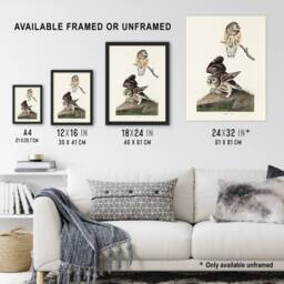 "Artery8 Birds Of America Little Owls Audubon Nature Wall Art Print Poster in White - Size: W12"" x H16""" - thumbnail 3