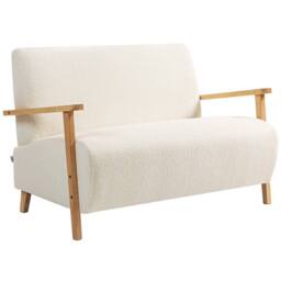 Wyld Haus Hadimi Sherpa Boucle Cream White Compact 2 Seater Sofa - thumbnail 2