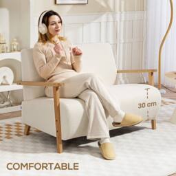 Wyld Haus Hadimi Sherpa Boucle Cream White Compact 2 Seater Sofa - thumbnail 4