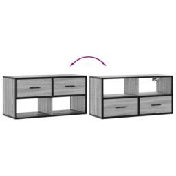 Berkfield Home TV Cabinet Grey Sonoma 80x31x39.5 cm Engineered Wood & Metal - thumbnail 7