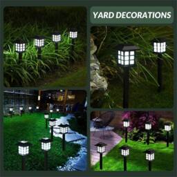 Kelvenix 12pcs Solar LED Garden Lights, Outdoor Pathway Stake Lighting, White in Black - thumbnail 6