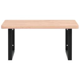 Berkfield Home Basin Shelf Wall Mounted Steel & Solid Wood Beech in Natural - thumbnail 4