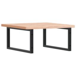 Berkfield Home Basin Shelf Wall Mounted Steel & Solid Wood Beech in Natural - thumbnail 6