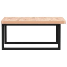 Berkfield Home Basin Shelf Wall Mounted Steel & Solid Wood Beech in Natural - thumbnail 5