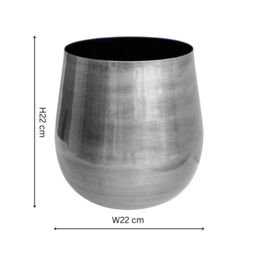 Ivyline Antique Pewter Bell Bottomed Planter 22cm in Silver - thumbnail 4