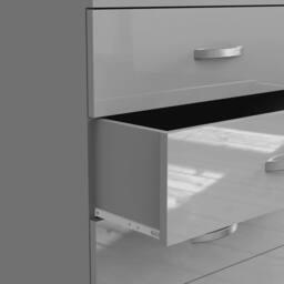FORGEVIO Grey High Gloss 4 Drawer Chest Matt Grey Body Tall Bedroom Cabinet - thumbnail 5
