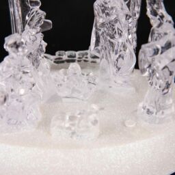 Shatchi 20cm Christmas Pre-Lit LED Musical Nativity Scene Acrylic Sculpture Battery Operated Light Up Xmas Tabletop Home Decorations in Natural - thumbnail 7