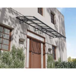 Palram Patio Cover Amsterdam Door Awning Canopy 4460 Clear - Grey - thumbnail 2