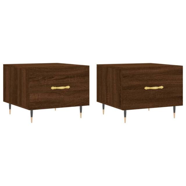 Berkfield Home Coffee Tables 2 pcs Brown Oak 50x50x40 cm Engineered Wood - Size: 50 x 50 x 40 cm - image 1