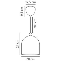 Nordlux Gaston Pendant Light Blue Metal Bedroom E27 Mains 20cm - thumbnail 5
