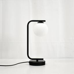First Choice Lighting Set of 2 Grosvenor - Black Table Lights with Glass Globes - thumbnail 5