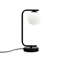 First Choice Lighting Set of 2 Grosvenor - Black Table Lights with Glass Globes - thumbnail 2
