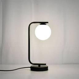 First Choice Lighting Set of 2 Grosvenor - Black Table Lights with Glass Globes - thumbnail 3